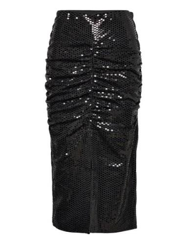 Slfsandy Hw Midi Skirt B Polvipituinen Hame Black Selected Femme