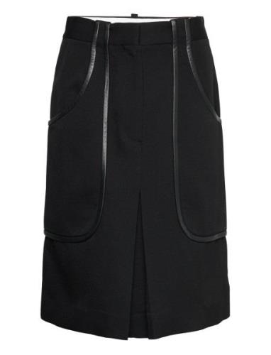 Patch Pocket Midi Skirt Polvipituinen Hame Black Victoria Beckham