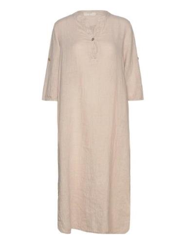 Crbellis Caftan Dress Polvipituinen Mekko Beige Cream