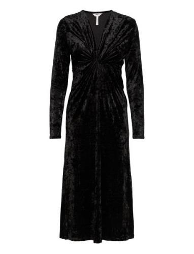 Objshera L/S Midi Dress 124 Polvipituinen Mekko Black Object