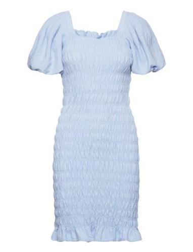 Rikko Solid Dress Polvipituinen Mekko Blue A-View
