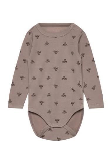 Hmlbambo Body Ls Pitkähihainen Body Brown Hummel