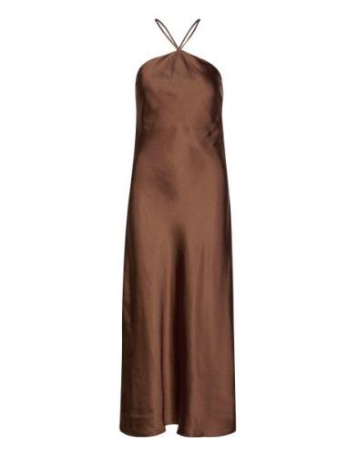 Enpapaya Sl Midi Dress 6984 Polvipituinen Mekko Brown Envii