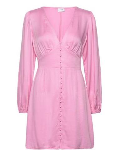 Vimalin Corba L/S Short Dress /Ka Polvipituinen Mekko Pink Vila