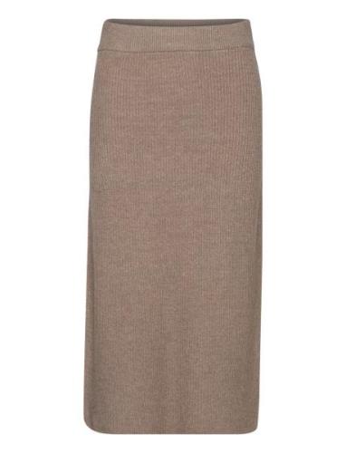 Objmalena Knit Skirt Polvipituinen Hame Brown Object