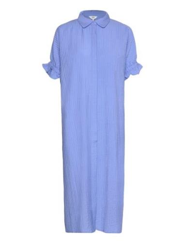 Objcif Tiana Ss Midi Dress E Ss Fair 23 Polvipituinen Mekko Blue Objec...