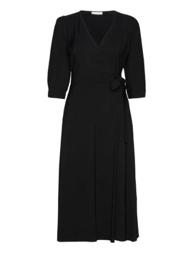 Alaca Midi Wrap Dress Polvipituinen Mekko Black Tamaris Apparel