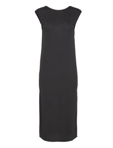 Modal Slit Dress Polvipituinen Mekko Black Mango