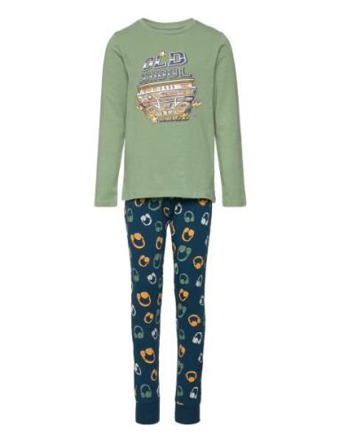 Nkmnightset Hedge Green Music Pyjamasetti Pyjama Multi/patterned Name ...