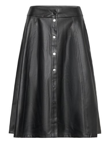 Vibrown Hw Coated Skirt Polvipituinen Hame Black Vila