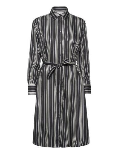 Rel Striped A-Line Shirt Dress Polvipituinen Mekko Black GANT