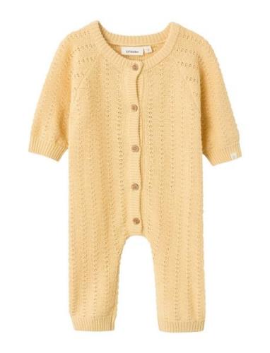 Nbfdaimo Loose Knit Suit Lil Pitkähihainen Body Yellow Lil'Atelier