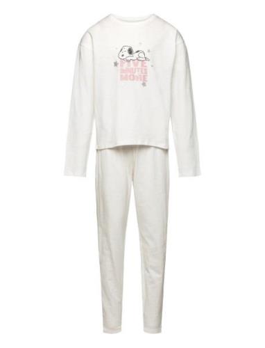 Long Snoopy Pyjama Pyjamasetti Pyjama White Mango