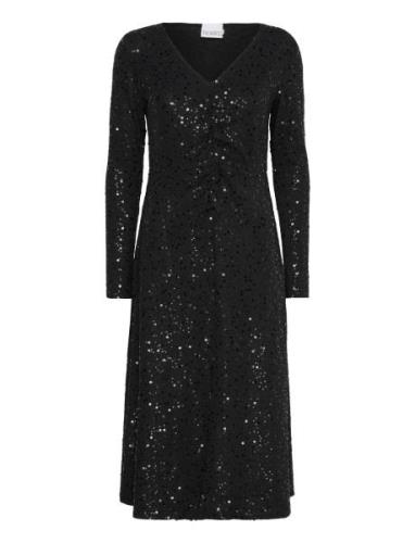 Verona Midi Dress Polvipituinen Mekko Black Noella