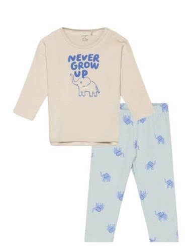 Set Top Leggings Elephant Pyjamasetti Pyjama Multi/patterned Lindex