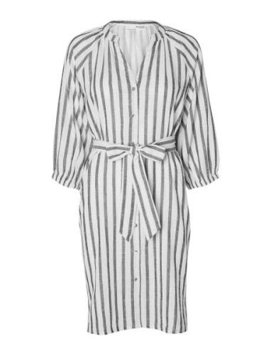 Slfalberta 3/4 Stripe Short Dress Noos Polvipituinen Mekko White Selec...