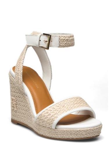 Th Rope High Wedge Sandal Korolliset Sandaalit Espadrillot Cream Tommy...