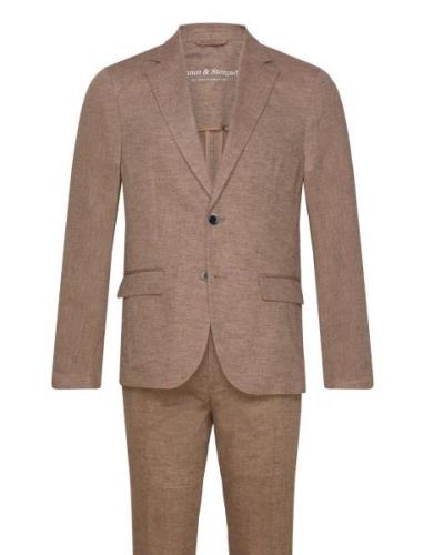 Bs Pollino Classic Fit Suit Set Puku Brown Bruun & Stengade