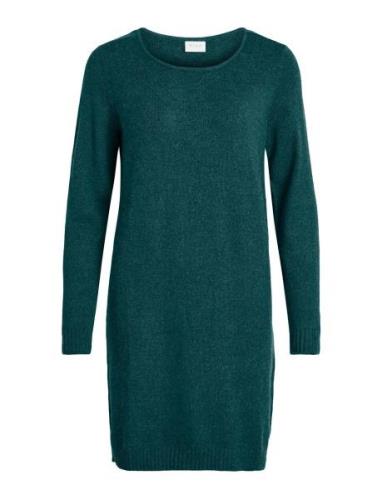 Viril L/S Knit Dress - Noos Polvipituinen Mekko Green Vila