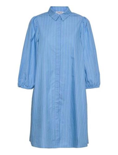 Petronia 3/4 Shirt Dress Stp Lyhyt Mekko Blue MSCH Copenhagen