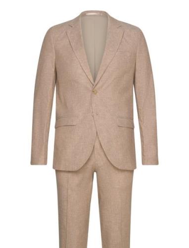 Jprriviera Linen Suit Slim Fit Puku Beige Jack & J S