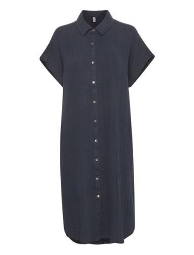 Cuelina Kaftan Dress Polvipituinen Mekko Navy Culture