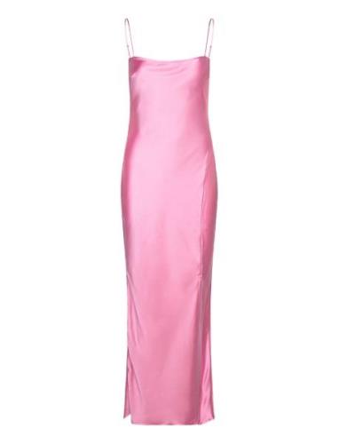 Satin Dress Polvipituinen Mekko Pink Gina Tricot