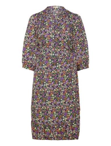 Carlivia 3/4 Wrap Midi Dress Wvn Noos Polvipituinen Mekko Purple ONLY ...