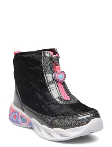 Girls Sweetheart Lights - Heart Hugger Talvisaappaat Black Skechers