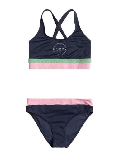 Ilacabo Active Crop Top Set Bikinit Navy Roxy