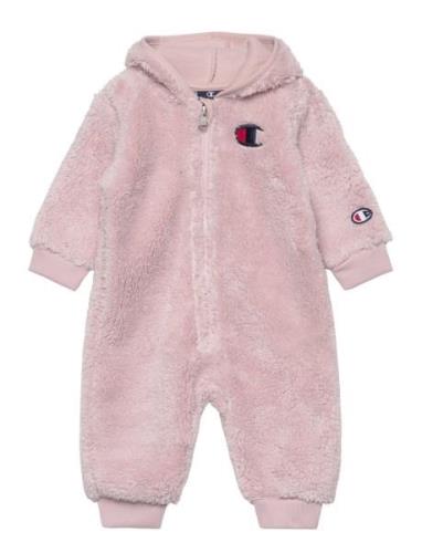 Hooded Rompers Pitkähihainen Body Pink Champion