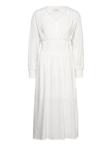 Dress W/ Smock Polvipituinen Mekko White Rosemunde