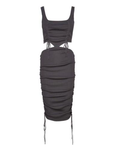 Long Knit Dress Polvipituinen Mekko Black Cannari Concept