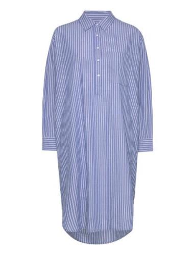 Relieve Shirtdress Stripe Polvipituinen Mekko Blue Moshi Moshi Mind