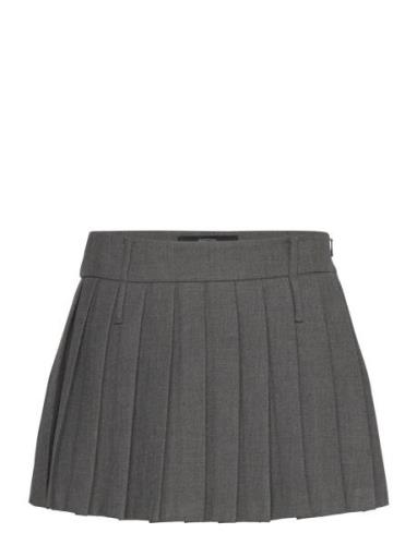 Pleated Mini-Skirt Lyhyt Hame Grey Mango