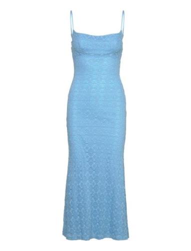 Adoni Mesh Midi Dress Polvipituinen Mekko Blue Bardot