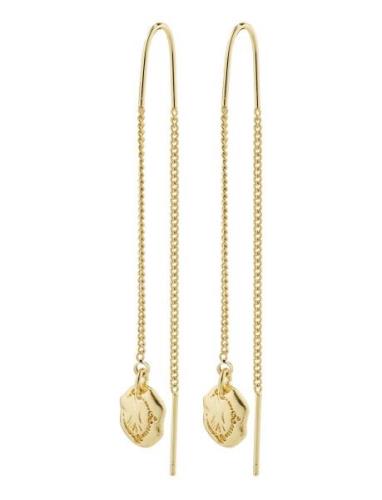 Jola Recycled Long Chain Earrings Korvakoru Korut Gold Pilgrim