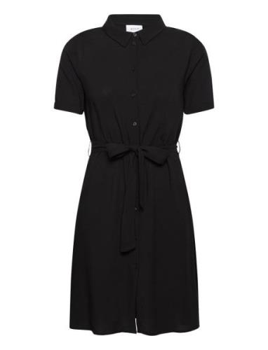 Vipaya S/S Shirt Dress - Noos Lyhyt Mekko Black Vila