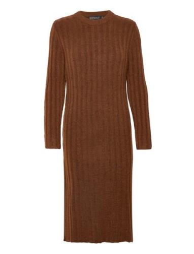 Slrakel Dress Ls Polvipituinen Mekko Brown Soaked In Luxury