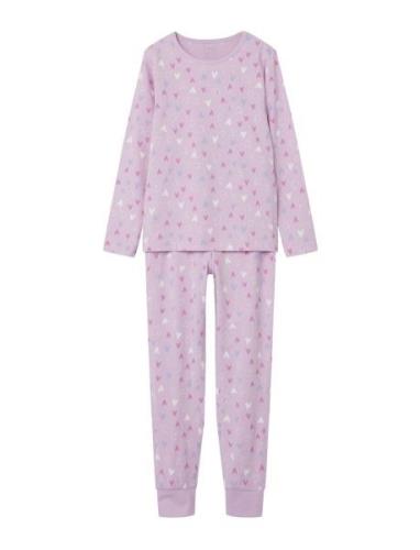Nkfnightset Pink Hearts Noos Pyjamasetti Pyjama Pink Name It