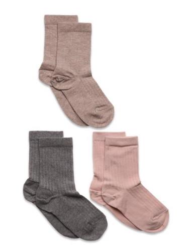 Cotton Rib Socks - 3-Pack Sukat Multi/patterned Mp Denmark