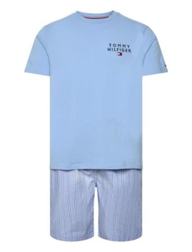 Ss Woven Pj Set Drawstring Pyjama Blue Tommy Hilfiger