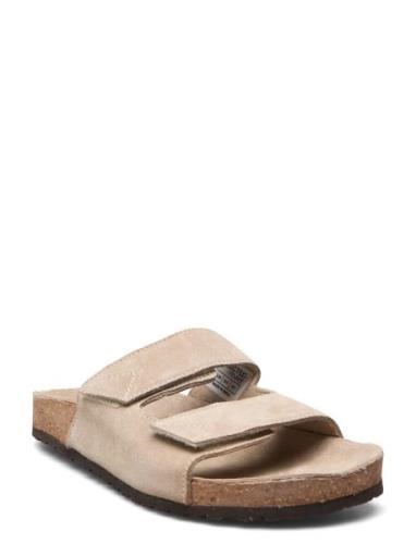 Slfbetsy Suede Strap Slider Matalapohjaiset Sandaalit Grey Selected Fe...