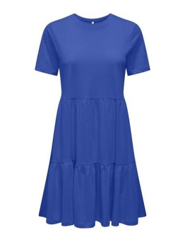 Onlmay Life S/S Peplum Dress Box Jrs Polvipituinen Mekko Blue ONLY