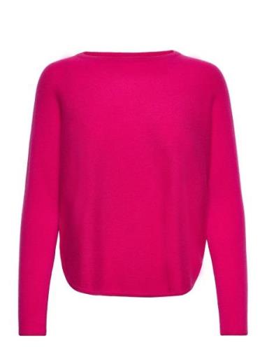 Curved Sweater Tops Knitwear Jumpers Pink Davida Cashmere