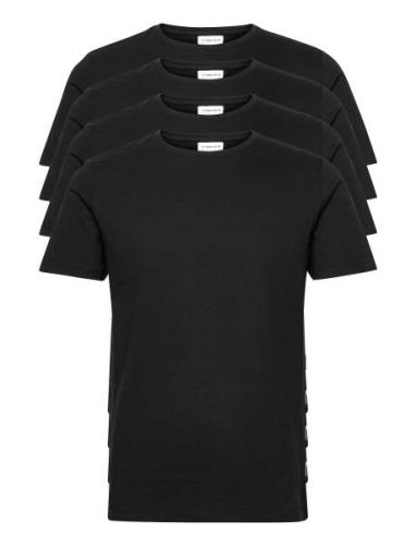 4Pk Basic Tee S/S Tops T-shirts Short-sleeved Black Lindbergh