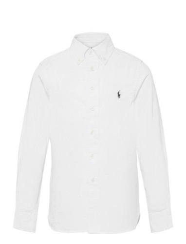 Slim Fit Cotton Oxford Shirt Tops Shirts Long-sleeved Shirts White Ral...