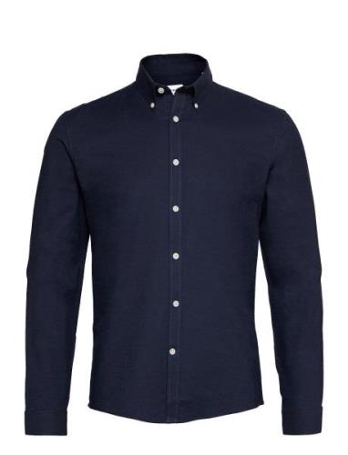 Yarn Dyed Oxford Superflex Shirt L/ Tops Shirts Casual Navy Lindbergh
