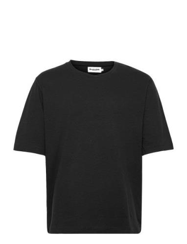 Mid Sleeve Solid Tops T-shirts Short-sleeved Black Resteröds