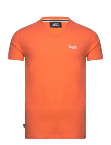 Essential Logo Emb Vee Tee Tops T-shirts Short-sleeved Orange Superdry
